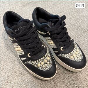 Jimmy Choo Hawaii/F sneakers with pearl embellishment